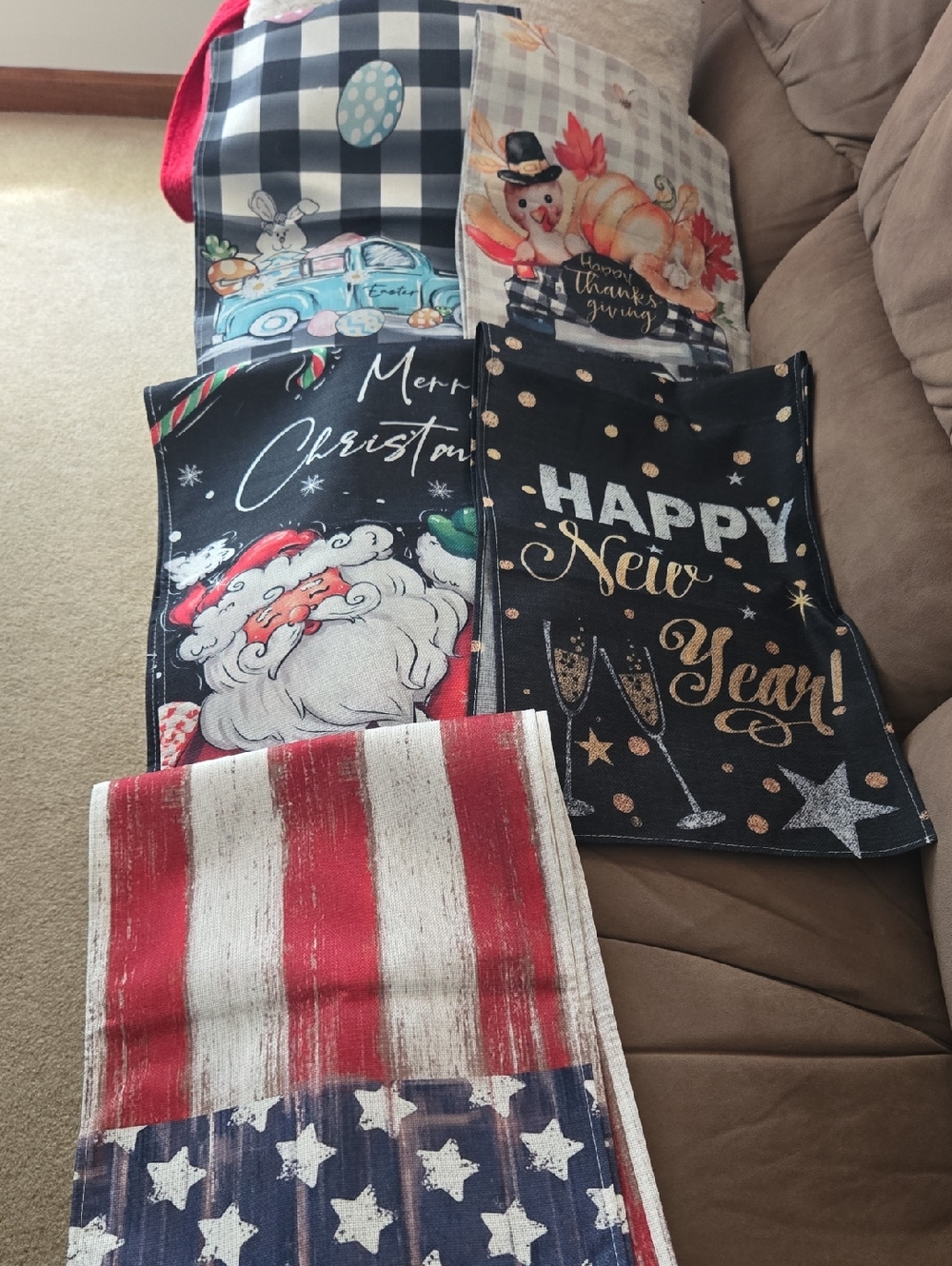 Holiday Decorative Kitchen Towels - Assorted Red, Black, Blue Designs